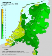 Weerkaart KNMI Temperatuur