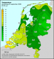Weerkaart KNMI Temperatuur