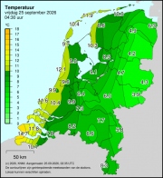 Weerkaart KNMI Temperatuur
