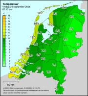 Weerkaart KNMI Temperatuur