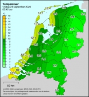 Weerkaart KNMI Temperatuur