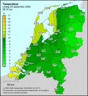 Weerkaart KNMI Temperatuur