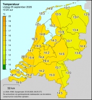Weerkaart KNMI Temperatuur