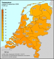 Weerkaart KNMI Temperatuur