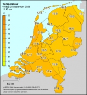 Weerkaart KNMI Temperatuur