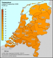 Weerkaart KNMI Temperatuur