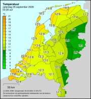 Weerkaart KNMI Temperatuur