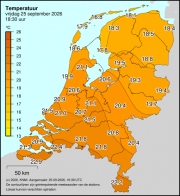 Weerkaart KNMI Temperatuur