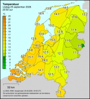 Weerkaart KNMI Temperatuur