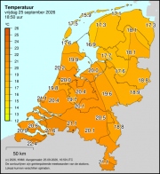 Weerkaart KNMI Temperatuur