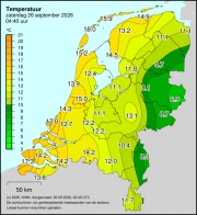 Weerkaart KNMI Temperatuur