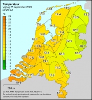 Weerkaart KNMI Temperatuur