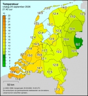 Weerkaart KNMI Temperatuur