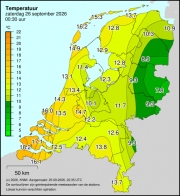 Weerkaart KNMI Temperatuur
