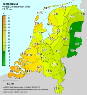 Weerkaart KNMI Temperatuur