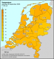 Weerkaart KNMI Temperatuur