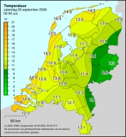 Weerkaart KNMI Temperatuur