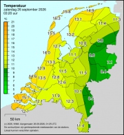 Weerkaart KNMI Temperatuur
