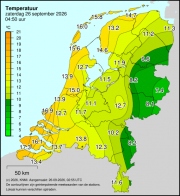 Weerkaart KNMI Temperatuur