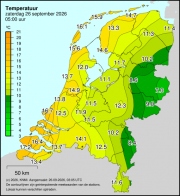 Weerkaart KNMI Temperatuur