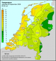 Weerkaart KNMI Temperatuur