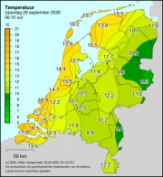 Weerkaart KNMI Temperatuur