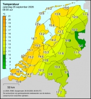Weerkaart KNMI Temperatuur