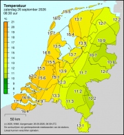 Weerkaart KNMI Temperatuur