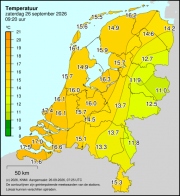 Weerkaart KNMI Temperatuur
