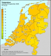 Weerkaart KNMI Temperatuur
