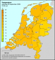 Weerkaart KNMI Temperatuur