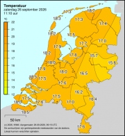 Weerkaart KNMI Temperatuur