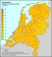 Weerkaart KNMI Temperatuur