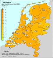Weerkaart KNMI Temperatuur