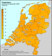 Weerkaart KNMI Temperatuur