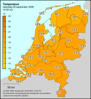 Weerkaart KNMI Temperatuur