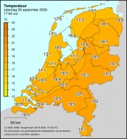 Weerkaart KNMI Temperatuur