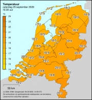 Weerkaart KNMI Temperatuur