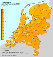 Weerkaart KNMI Temperatuur