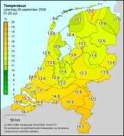 Weerkaart KNMI Temperatuur