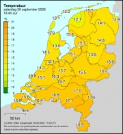 Weerkaart KNMI Temperatuur
