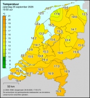 Weerkaart KNMI Temperatuur