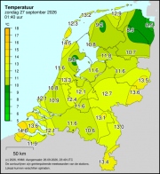 Weerkaart KNMI Temperatuur