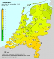 Weerkaart KNMI Temperatuur