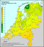 Weerkaart KNMI Temperatuur