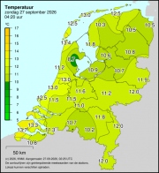 Weerkaart KNMI Temperatuur