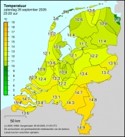 Weerkaart KNMI Temperatuur