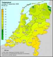 Weerkaart KNMI Temperatuur