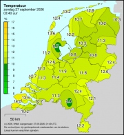 Weerkaart KNMI Temperatuur