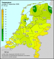 Weerkaart KNMI Temperatuur